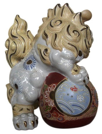 японский интерьер: фарфоровая статуэтка Комаину,Япония, 1950-е гг
