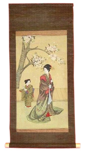 японский рисунок на свитке Любовное письмо, 1820-40-е гг.