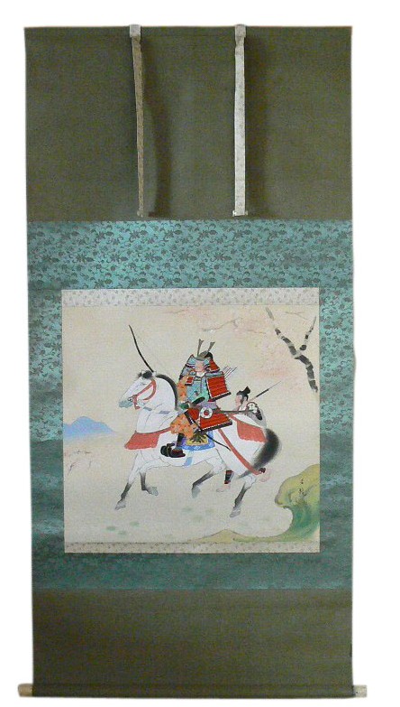 самурай со слугой, японская картина, 1880-е гг. Искусство самураев, японские мечи, интерьер
